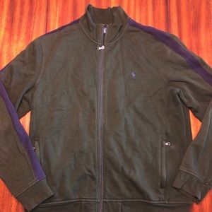 Polo Ralph Lauren Full-Zip Track RED w WHITE STRIPE Jacket Sweater Size XL